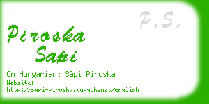 piroska sapi business card