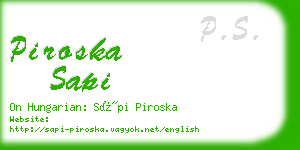 piroska sapi business card